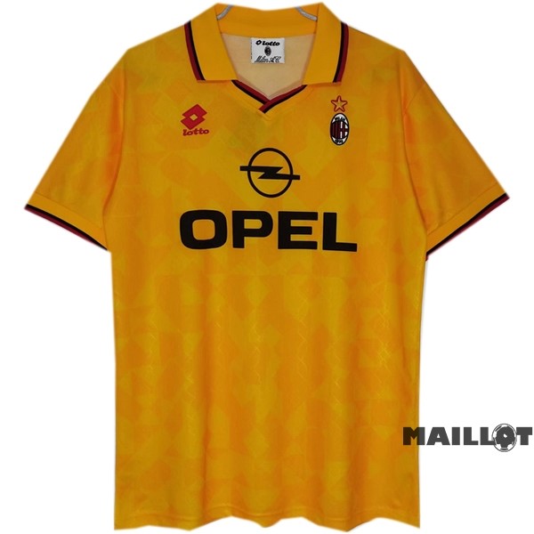 Foot Maillot Pas Cher Third Maillot AC Milan Retro 1995 1996 Jaune