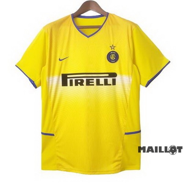 Foot Maillot Pas Cher Third Maillot Inter Milán Retro 2002 2003 Jaune