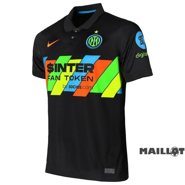 Foot Maillot Pas Cher Third Maillot Inter Milán Retro 2021 2022 Noir