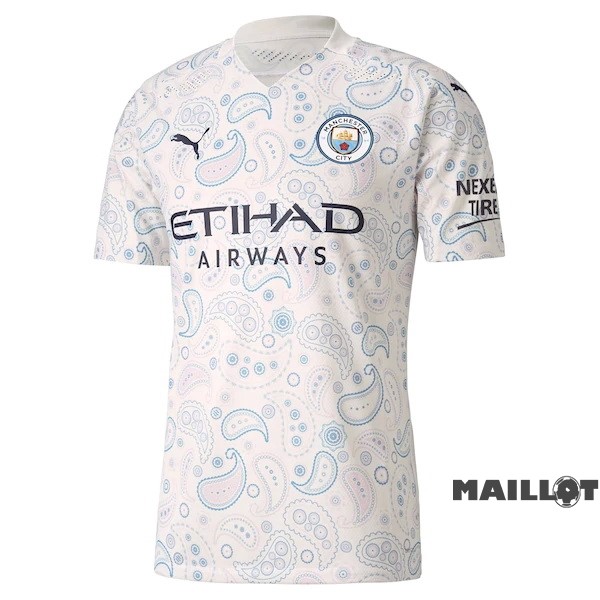 Foot Maillot Pas Cher Third Maillot Manchester City Retro 2020 2021 Blanc