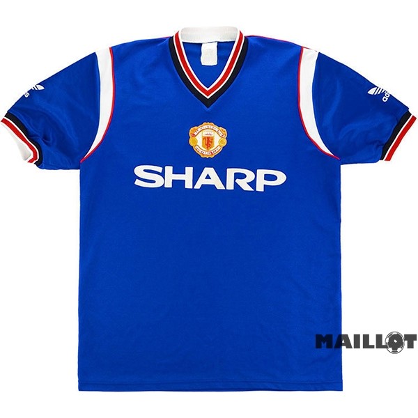 Foot Maillot Pas Cher Third Maillot Manchester United Retro 1984 1986 Bleu