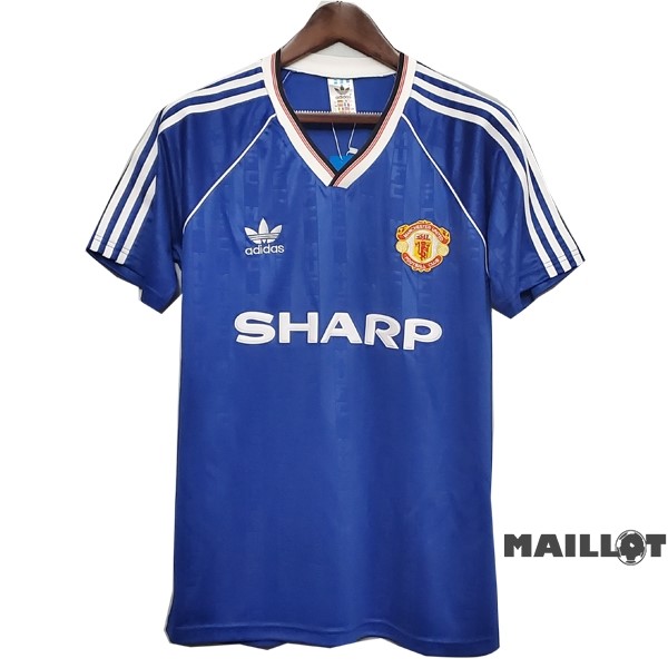 Foot Maillot Pas Cher Third Maillot Manchester United Retro 1988 1990 Bleu