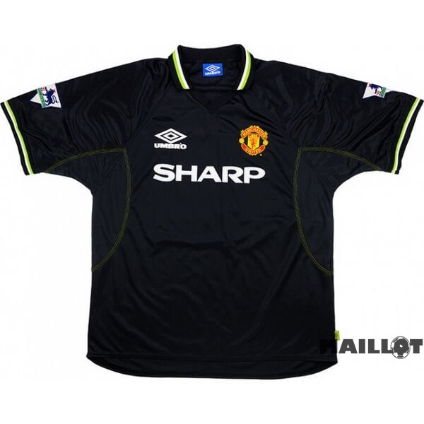 Foot Maillot Pas Cher Third Maillot Manchester United Retro 1998 1999 Noir