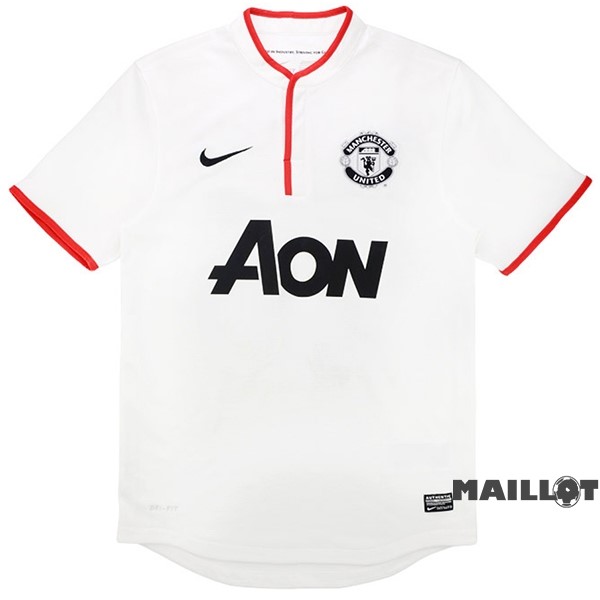 Foot Maillot Pas Cher Third Maillot Manchester United Retro 2013 2014 Blanc