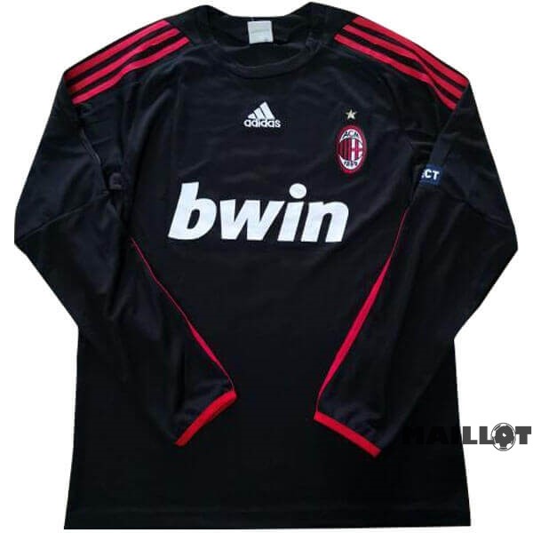 Foot Maillot Pas Cher Third Manches Longues AC Milan Retro 2009 2010 Noir