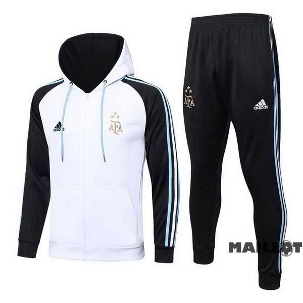 Foot Maillot Pas Cher Veste Con Capucha Argentine 2023 Blanc Noir