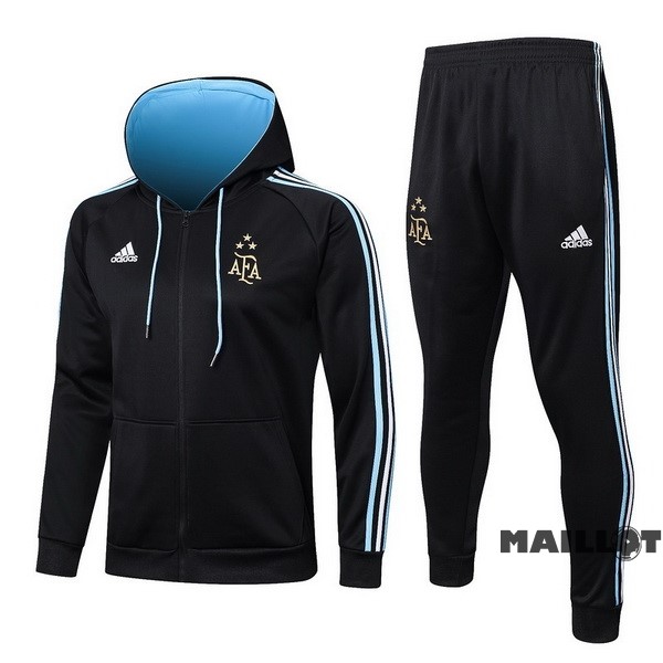 Foot Maillot Pas Cher Veste Con Capucha Argentine 2023 Noir Bleu