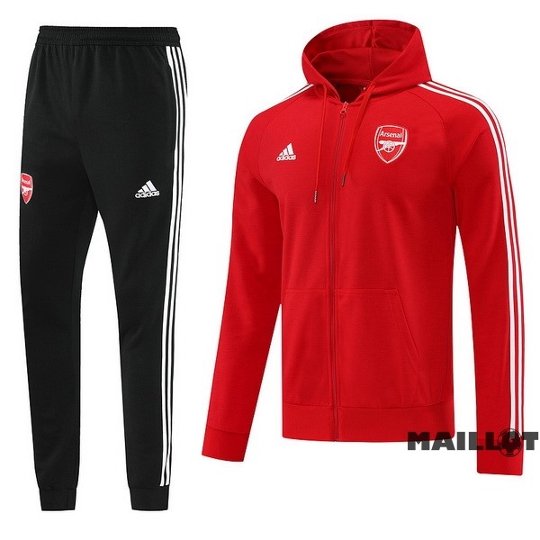 Foot Maillot Pas Cher Veste Con Capucha Arsenal 2022 2023 Noir I Rouge