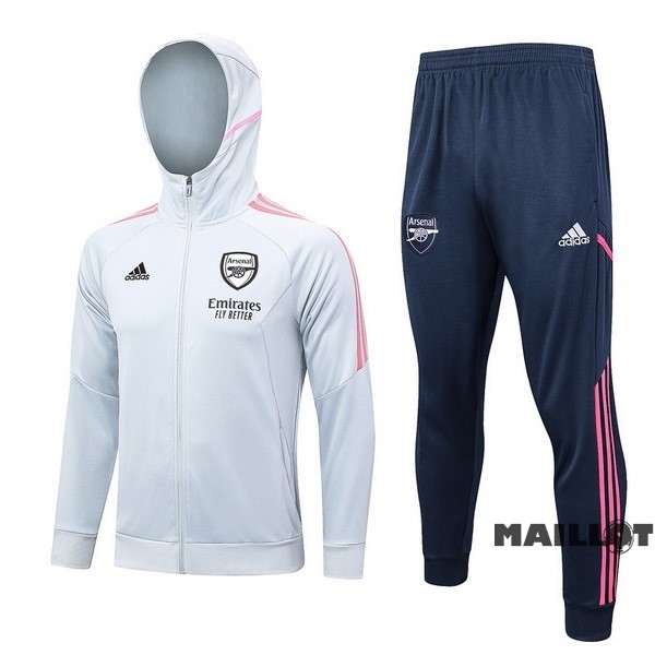 Foot Maillot Pas Cher Veste Con Capucha Arsenal 2023 2024 Gris Bleu