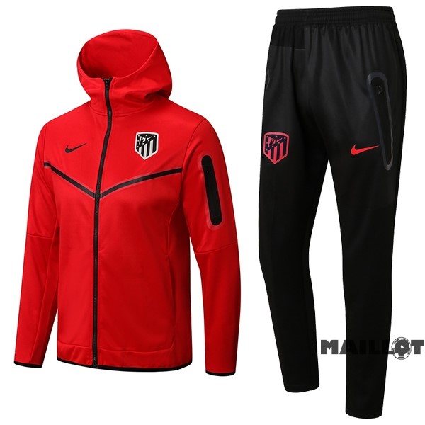 Foot Maillot Pas Cher Veste Con Capucha Atlético Madrid 2022 2023 Rouge Noir