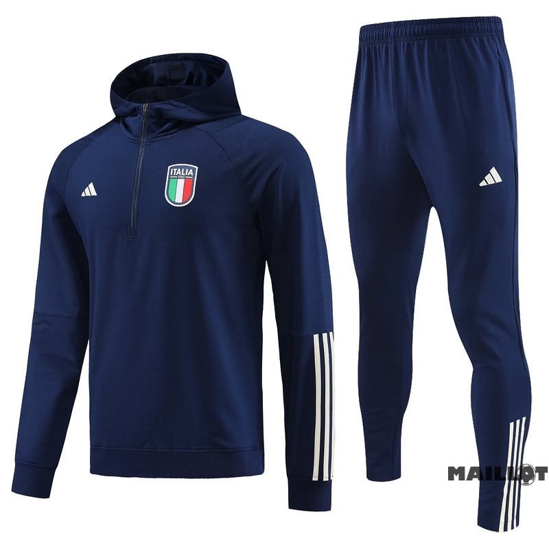 Foot Maillot Pas Cher Veste Con Capucha Italie 2023 Bleu Marine