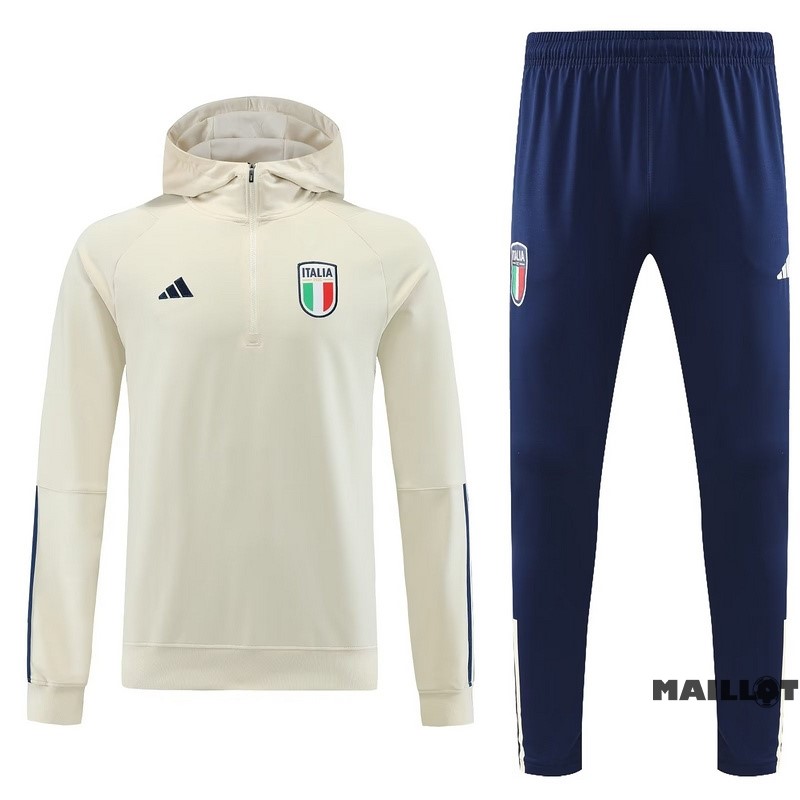 Foot Maillot Pas Cher Veste Con Capucha Italie 2023 Jaune Bleu