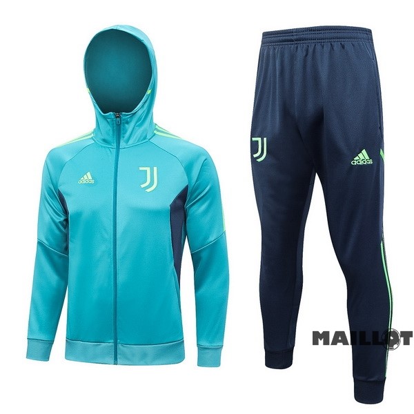 Foot Maillot Pas Cher Veste Con Capucha Juventus 2022 2023 Vert Bleu