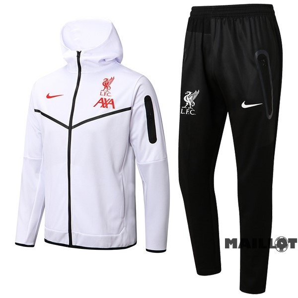 Foot Maillot Pas Cher Veste Con Capucha Liverpool 2022 2023 Blanc Noir