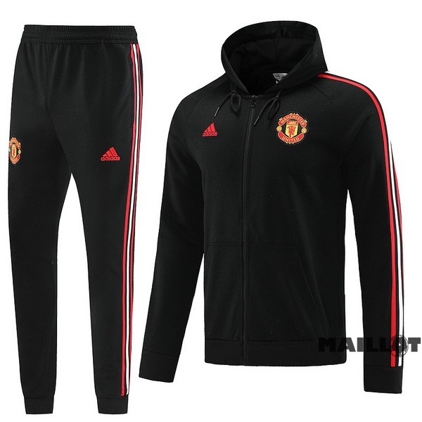 Foot Maillot Pas Cher Veste Con Capucha Manchester United 2022 2023 Noir Rouge