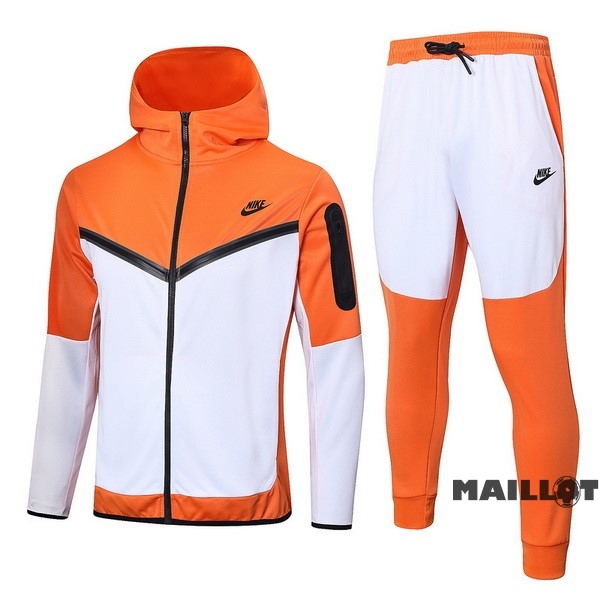 Foot Maillot Pas Cher Veste Con Capucha Nike 2022 2023 Orange Blanc