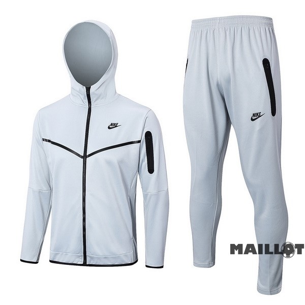 Foot Maillot Pas Cher Veste Con Capucha Nike 2023 2024 Gris Blanc