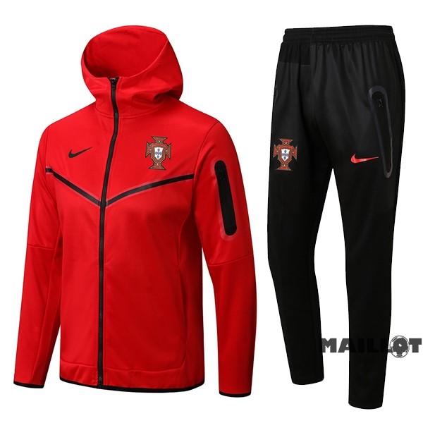 Foot Maillot Pas Cher Veste Con Capucha Portugal 2022 Rouge Noir