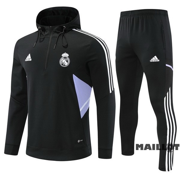 Foot Maillot Pas Cher Veste Con Capucha Real Madrid 2022 2023 Noir Purpura