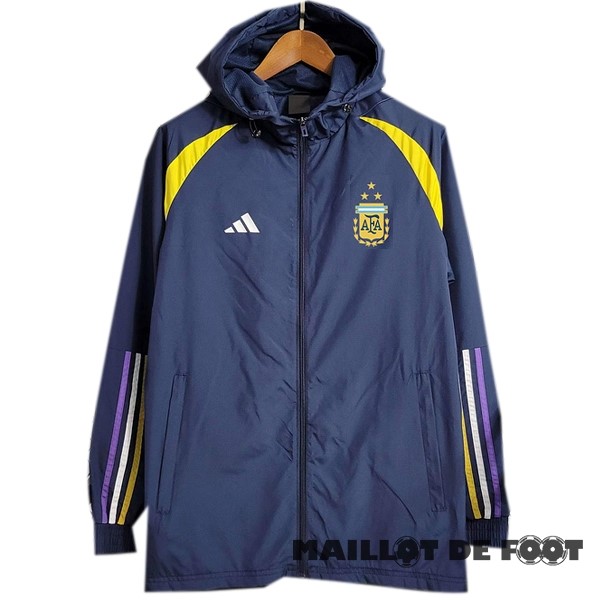 Foot Maillot Pas Cher Coupe Vent Argentine 2023 Bleu Marine Jaune