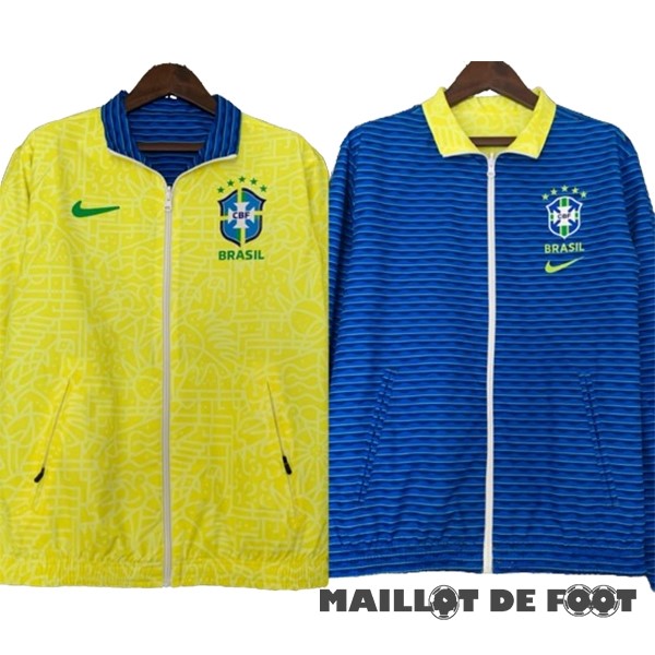 Foot Maillot Pas Cher Coupe Vent Brésil 2023 Jaune I Bleu