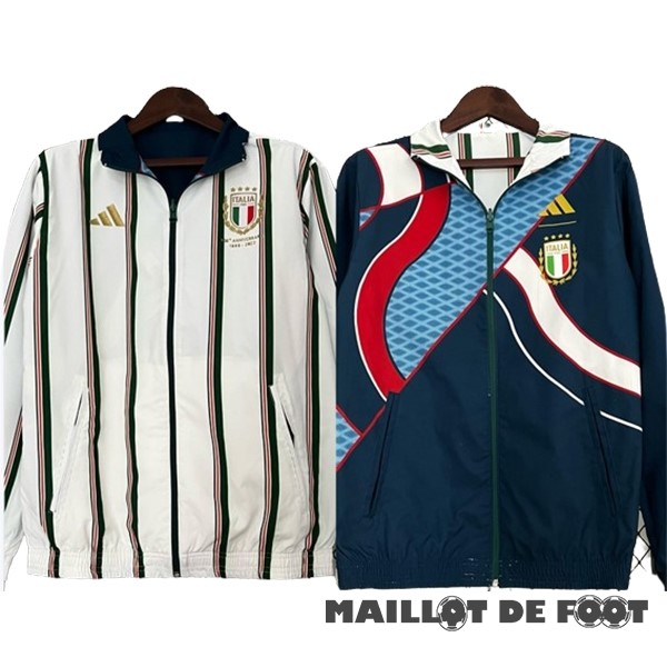 Foot Maillot Pas Cher Coupe Vent Italie 2023 Blanc Bleu