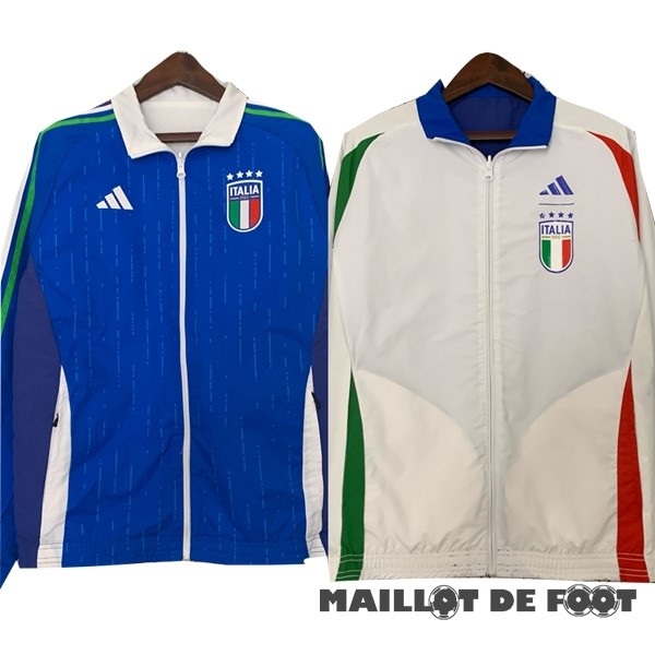 Foot Maillot Pas Cher Coupe Vent Italie 2024 Bleu Blanc