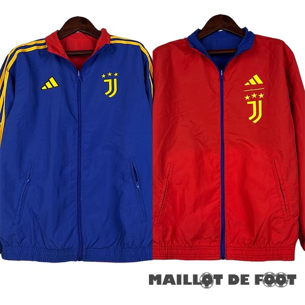 Foot Maillot Pas Cher Coupe Vent Juventus 2023 2024 Bleu Rouge