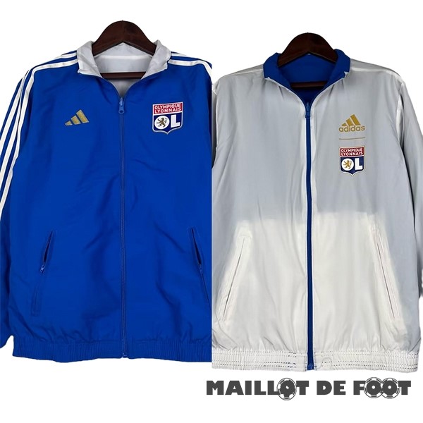 Foot Maillot Pas Cher Coupe Vent Lyon 2023 2024 Bleu Blanc