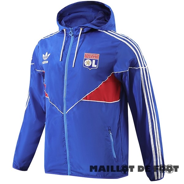 Foot Maillot Pas Cher Coupe Vent Lyon 2023 2024 Bleu Rouge