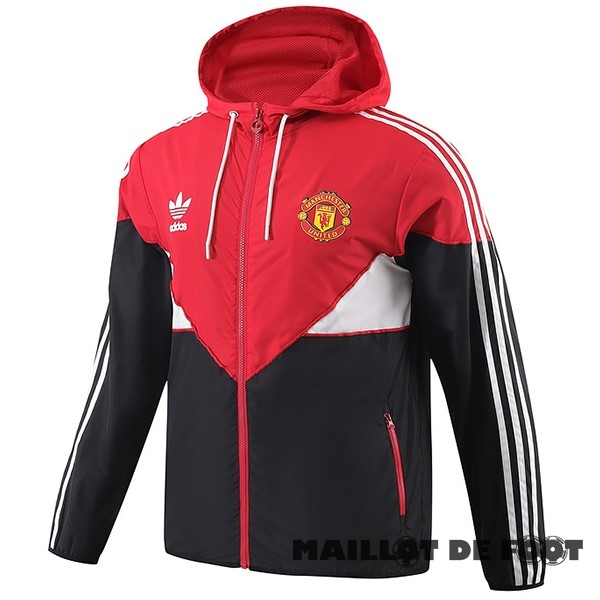 Foot Maillot Pas Cher Coupe Vent Manchester United 2023 2024 Rouge Noir Blanc