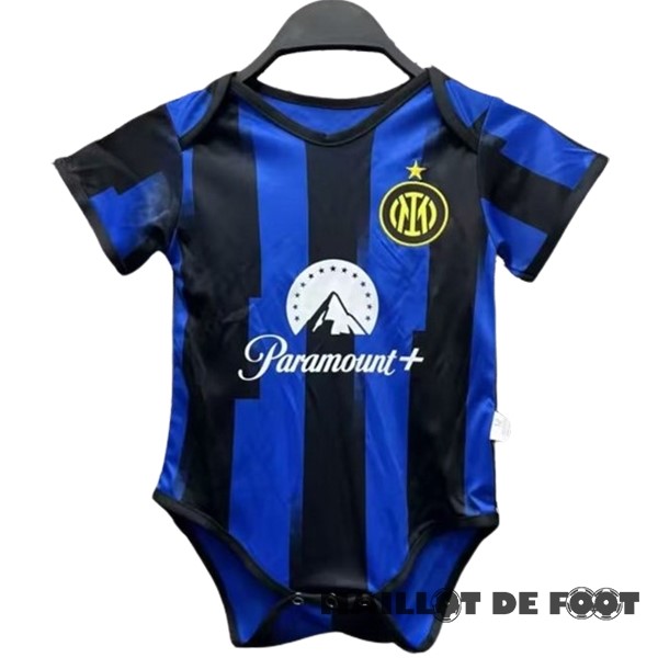 Foot Maillot Pas Cher Domicile Bodies Enfant Inter Milán 2023 2024 Bleu Noir