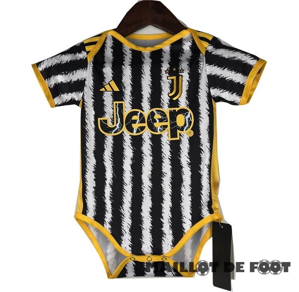 Foot Maillot Pas Cher Domicile Bodies Enfant Juventus 2023 2024 Jaune Noir