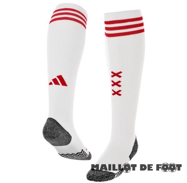 Foot Maillot Pas Cher Domicile Chaussette Ajax 2023 2024 Blanc