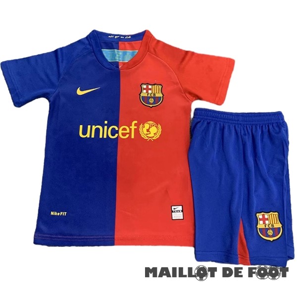 Foot Maillot Pas Cher Domicile Conjunto De Enfant Barcelona Retro 2008 2009 Rouge Bleu