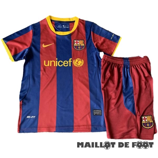 Foot Maillot Pas Cher Domicile Conjunto De Enfant Barcelona Retro 2010 2011 Rouge Bleu