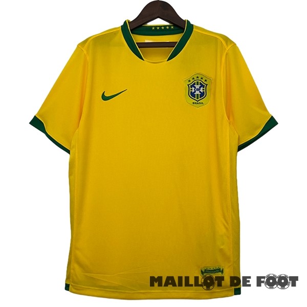 Foot Maillot Pas Cher Domicile Maillot Brésil Retro 2006 Jaune