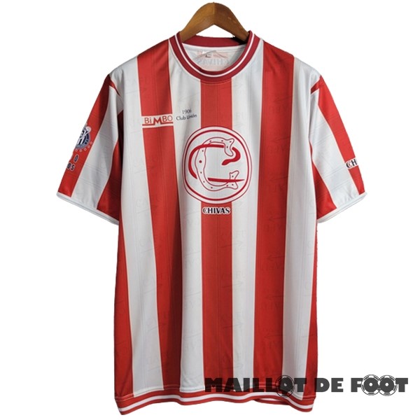 Foot Maillot Pas Cher Domicile Maillot CD Guadalajara Retro 1906 2006 Blanc Rouge