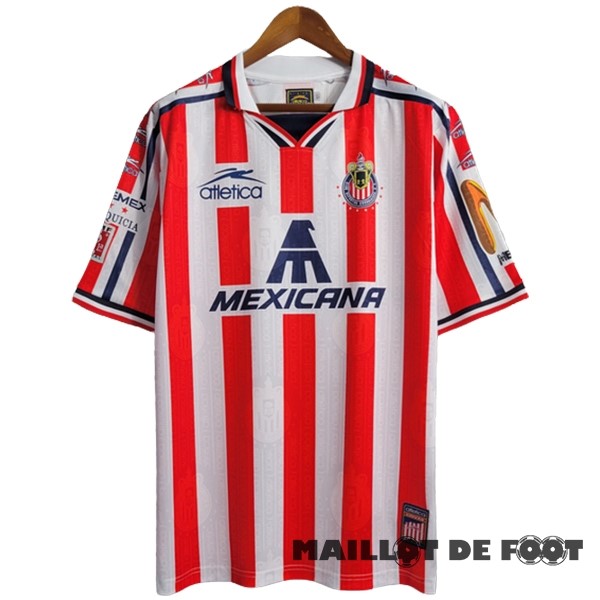 Foot Maillot Pas Cher Domicile Maillot CD Guadalajara Retro 2006 2007 Blanc Rouge