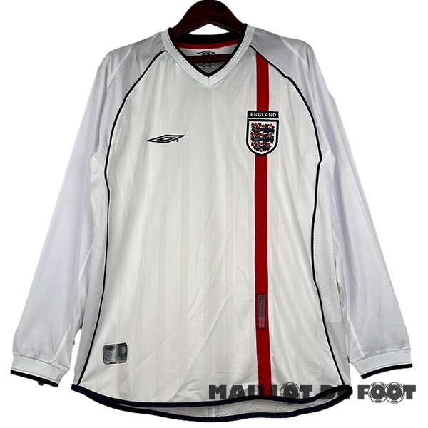 Foot Maillot Pas Cher Domicile Maillot Manches Longues Angleterre Retro 2002 Blanc