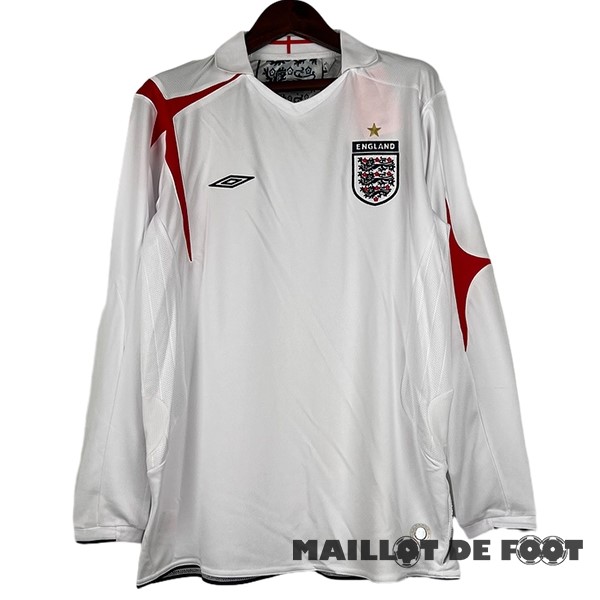 Foot Maillot Pas Cher Domicile Maillot Manches Longues Angleterre Retro 2006 Blanc