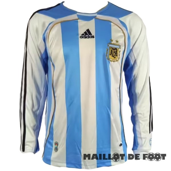 Foot Maillot Pas Cher Domicile Manches Longues Argentine Retro 2006 Bleu