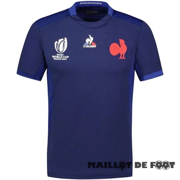 Foot Maillot Pas Cher Domicile Rugby Maillot Championne du Monde 2023 Bleu