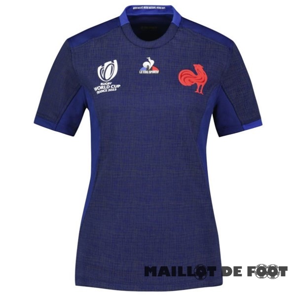 Foot Maillot Pas Cher Domicile Rugby Maillot Femme Championne du Monde 2023 Bleu