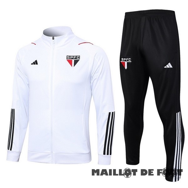 Foot Maillot Pas Cher Ensemble Complet Ensemble Complet longue fermeture éclair vêtements De Sport Arsenal 2023 2024 Blanc Noir