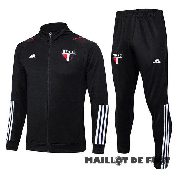 Foot Maillot Pas Cher Ensemble Complet Ensemble Complet longue fermeture éclair vêtements De Sport Arsenal 2023 2024 Noir Blanc