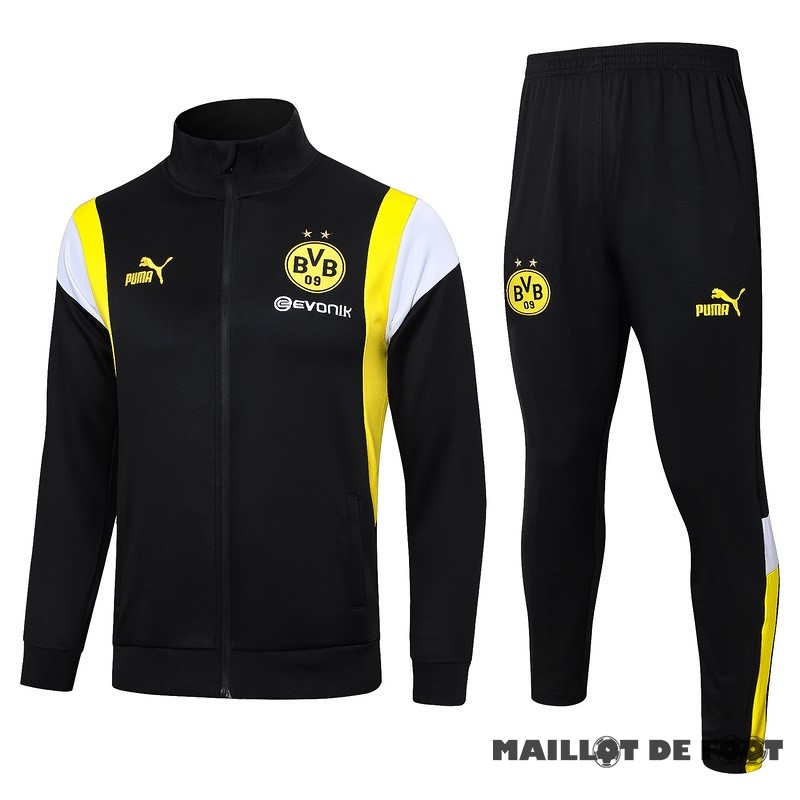 Foot Maillot Pas Cher Ensemble Complet Ensemble Complet longue fermeture éclair vêtements De Sport Borussia Dortmund 2023 2024 Noir Jaune Blanc