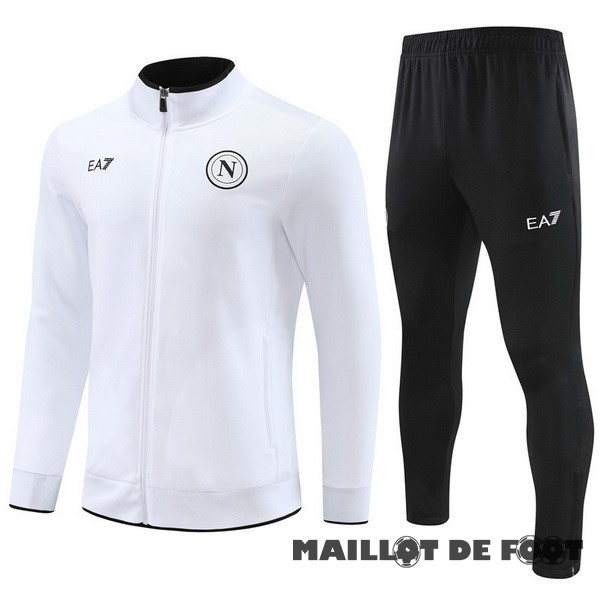Foot Maillot Pas Cher Ensemble Complet Ensemble Complet longue fermeture éclair vêtements De Sport Enfant Napoli 2023 2024 Blanc Noir