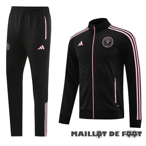 Foot Maillot Pas Cher Ensemble Complet Ensemble Complet longue fermeture éclair vêtements De Sport Inter Miami 2023 2024 Noir