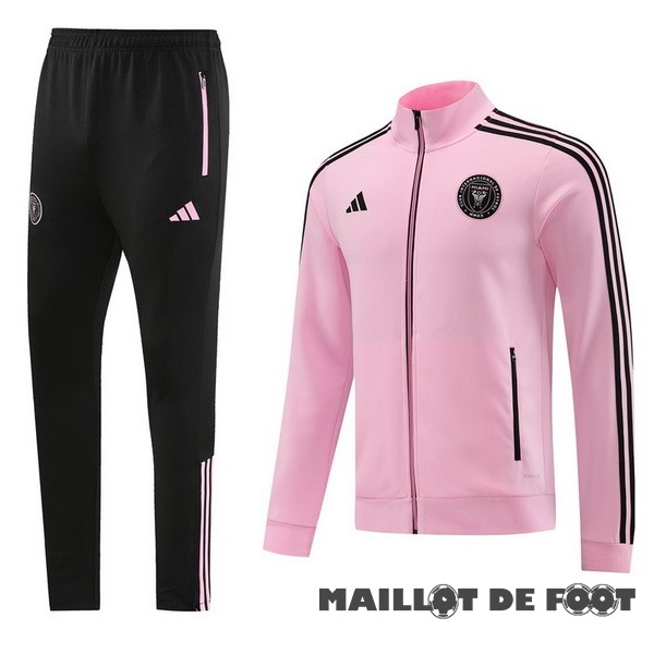 Foot Maillot Pas Cher Ensemble Complet Ensemble Complet longue fermeture éclair vêtements De Sport Inter Miami 2023 2024 Noir Rose